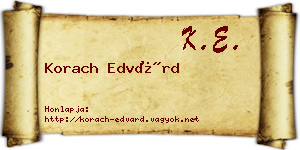 Korach Edvárd névjegykártya
